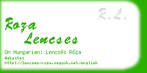 roza lencses business card